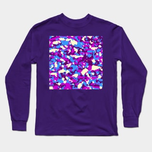 Blue Purple Digital Camouflage Long Sleeve T-Shirt